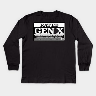 Rated Gen X: Retro Nostalgia - Mix Tapes and VHS Kids Long Sleeve T-Shirt